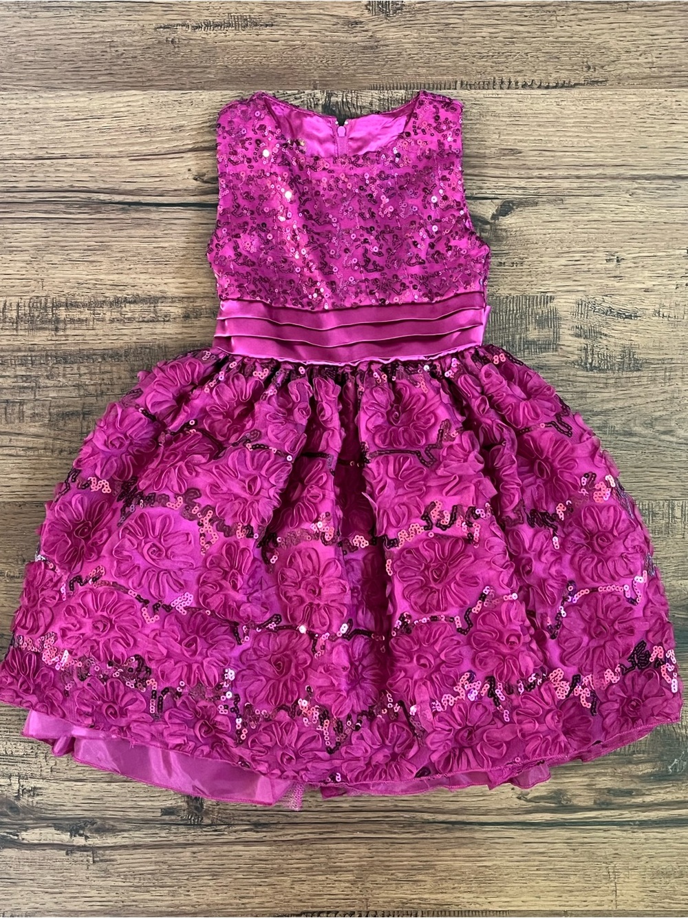 Special Editions Toddler Formal Pouf Dress ‘Maroon’ (size 5T)
